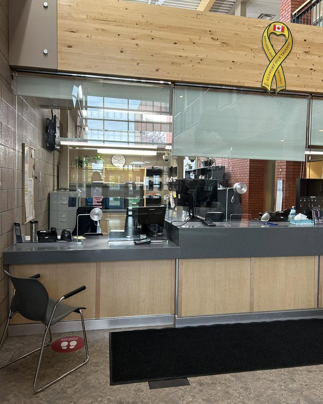 The front counter at the Grande Prairie RCMP detachment