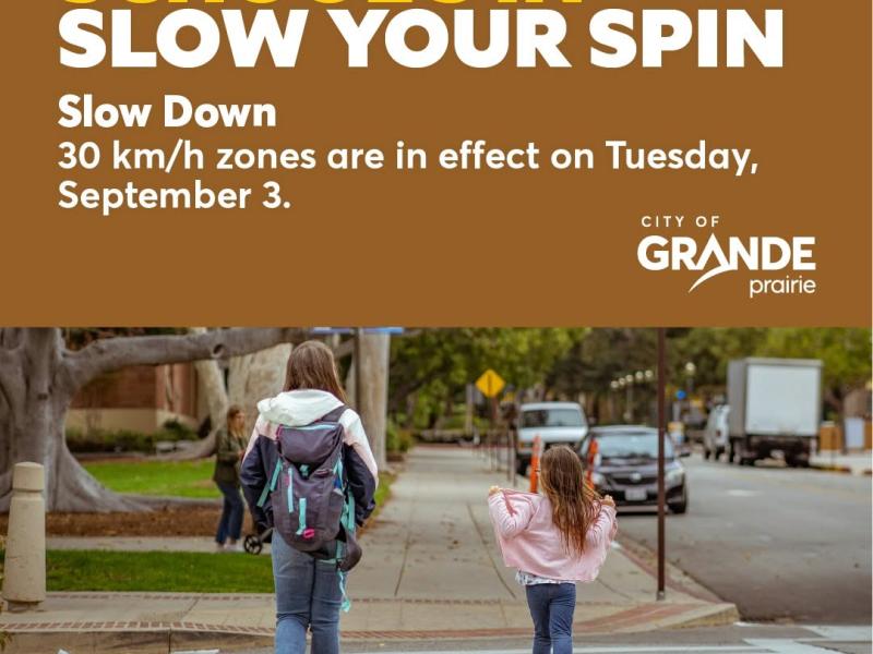 A school zone poster