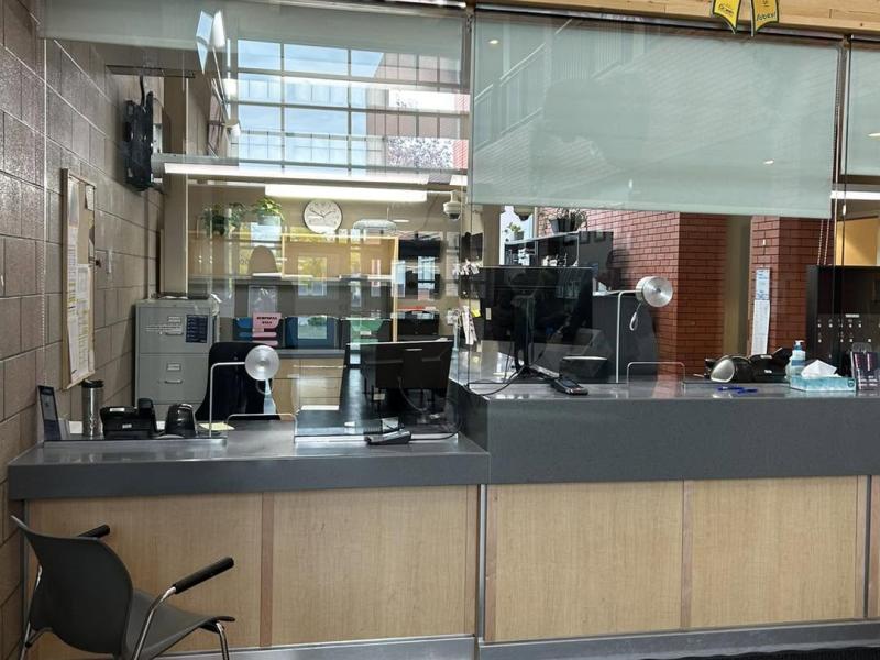 The front counter at the Grande Prairie RCMP detachment
