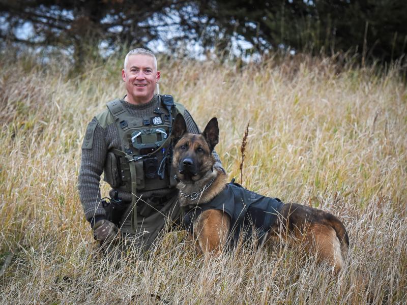 Constable Shane Weinmeyer and Police Canine Dante